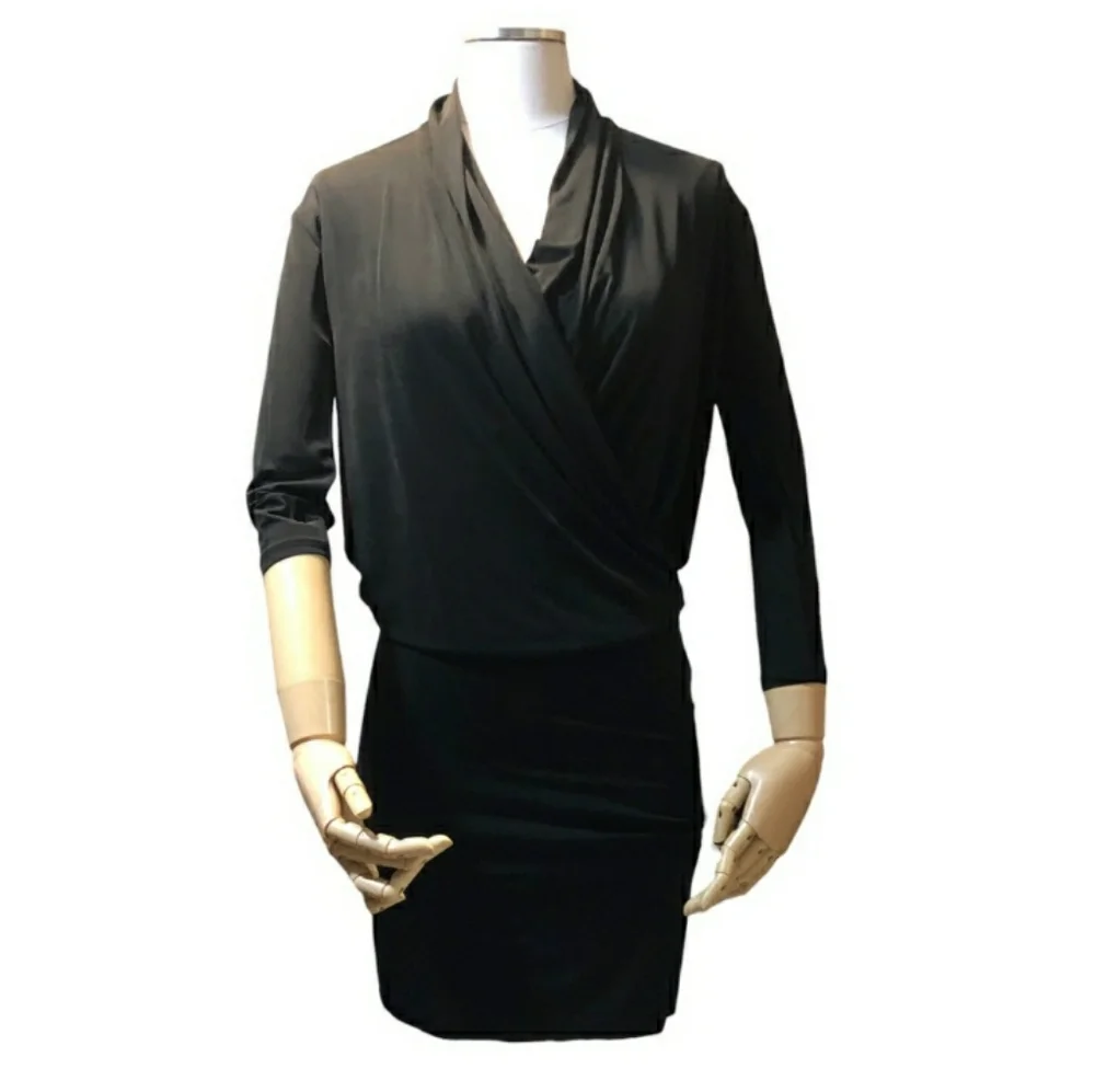 ALL SAINTS Black Asdis Draped Front Dress EUC!